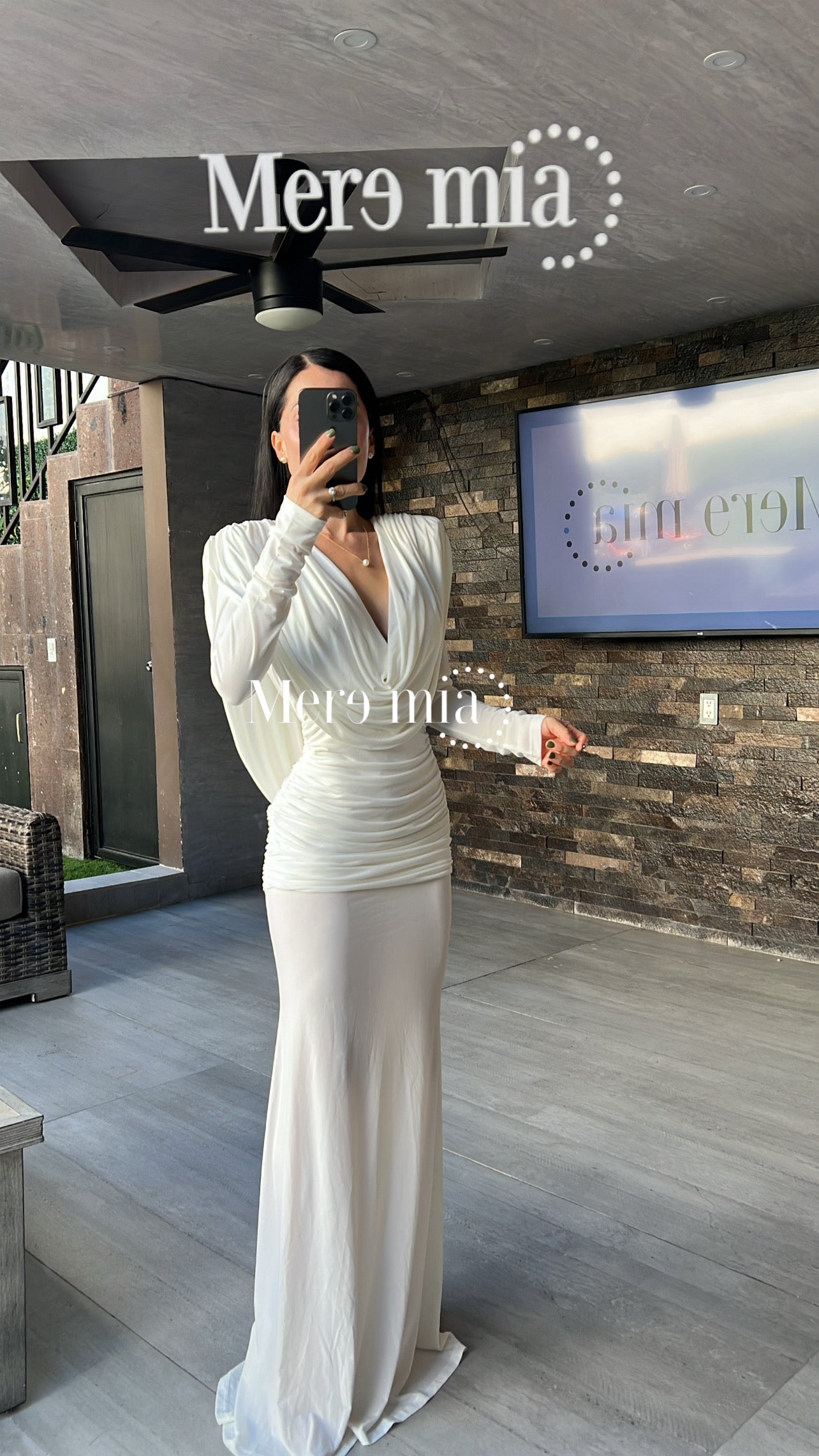 Vestido blanco plisado U