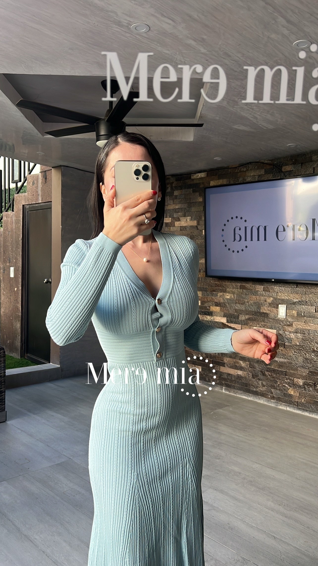 Vestido azul rayado