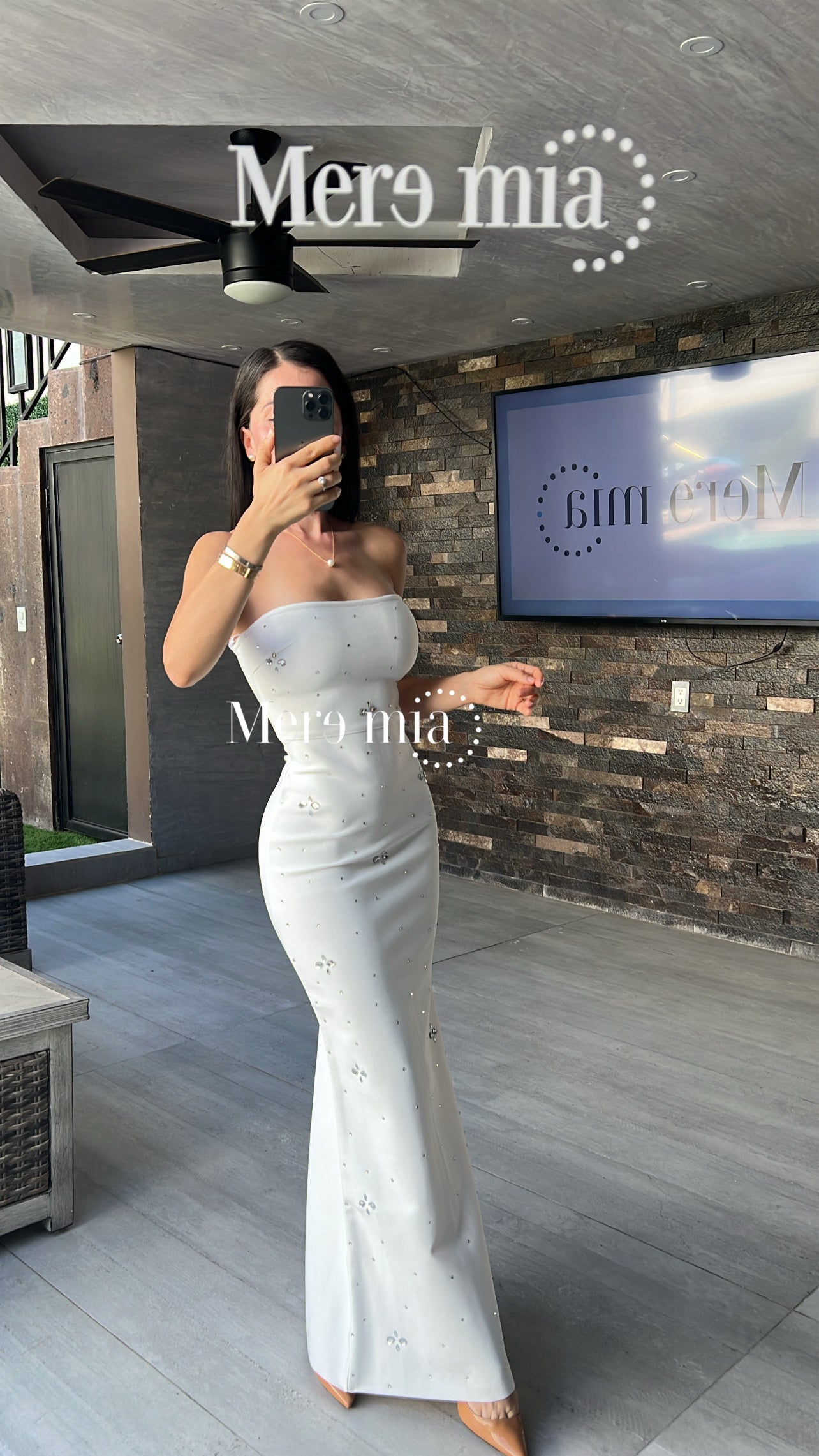 Vestido blanco apl plata