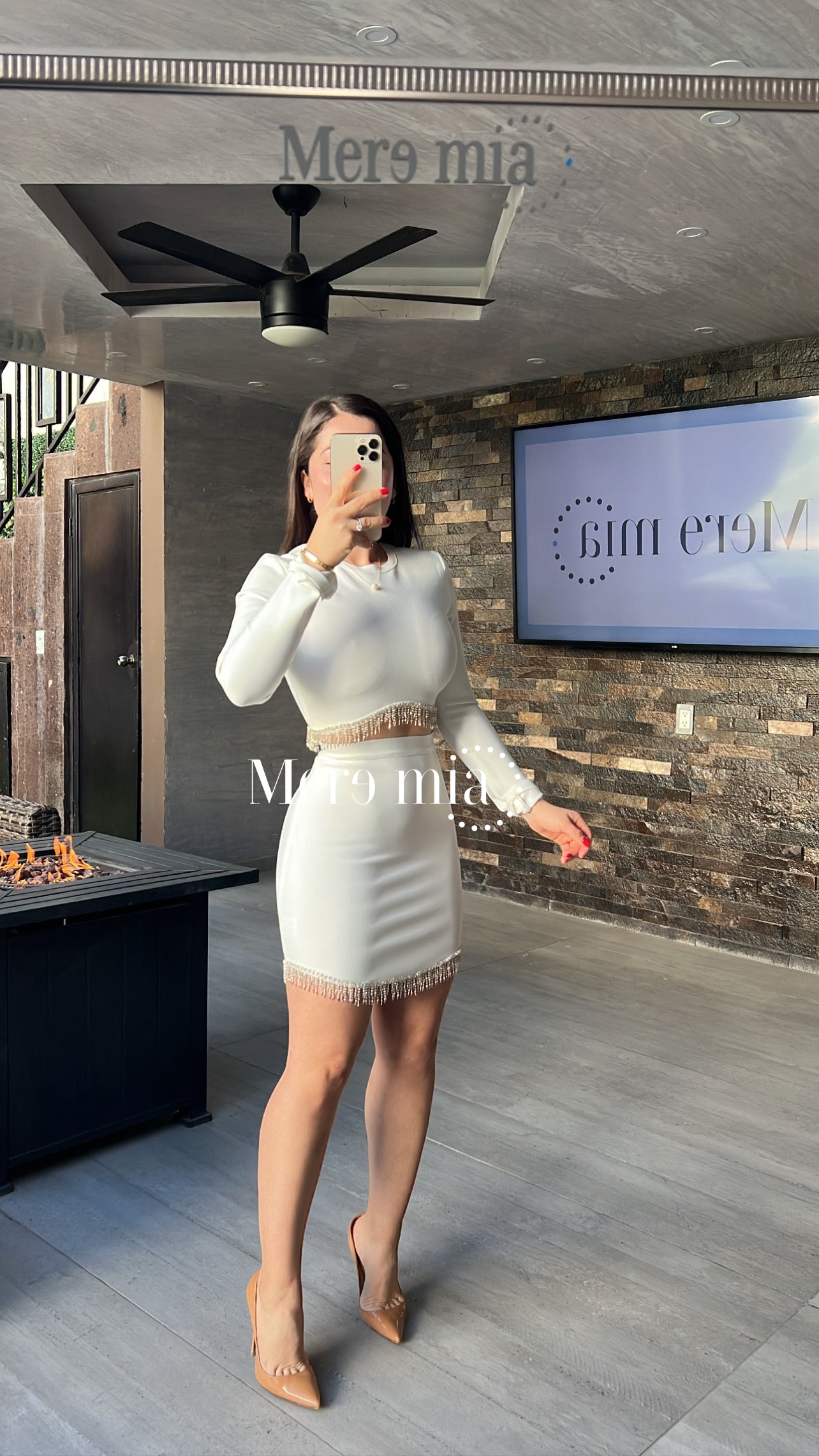 Conjunto blanco plata barb