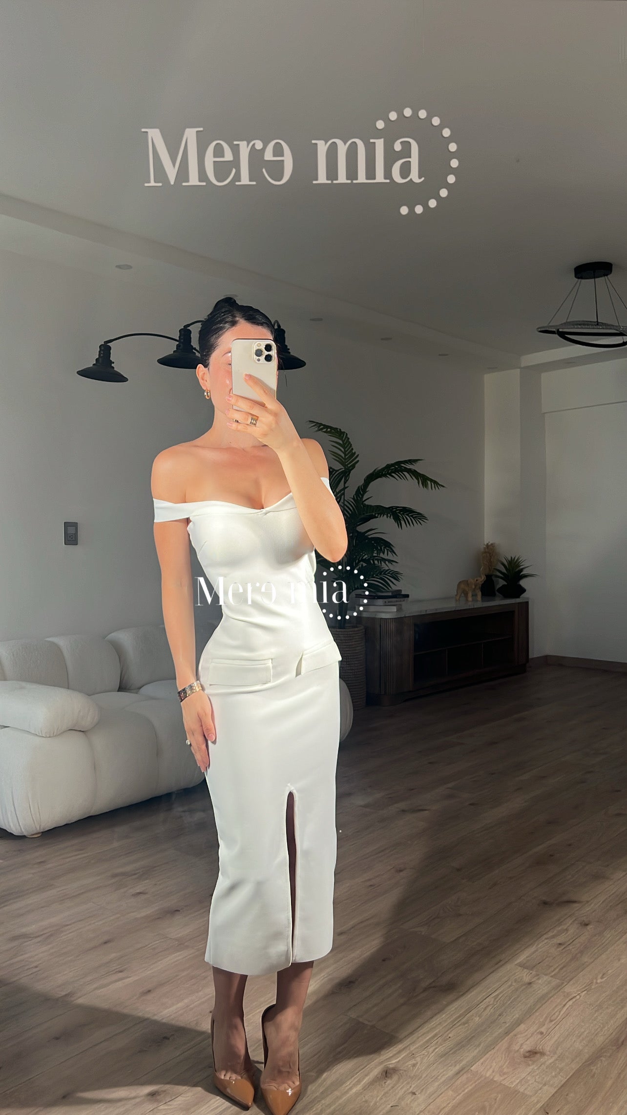 Vestido blanco hombro li