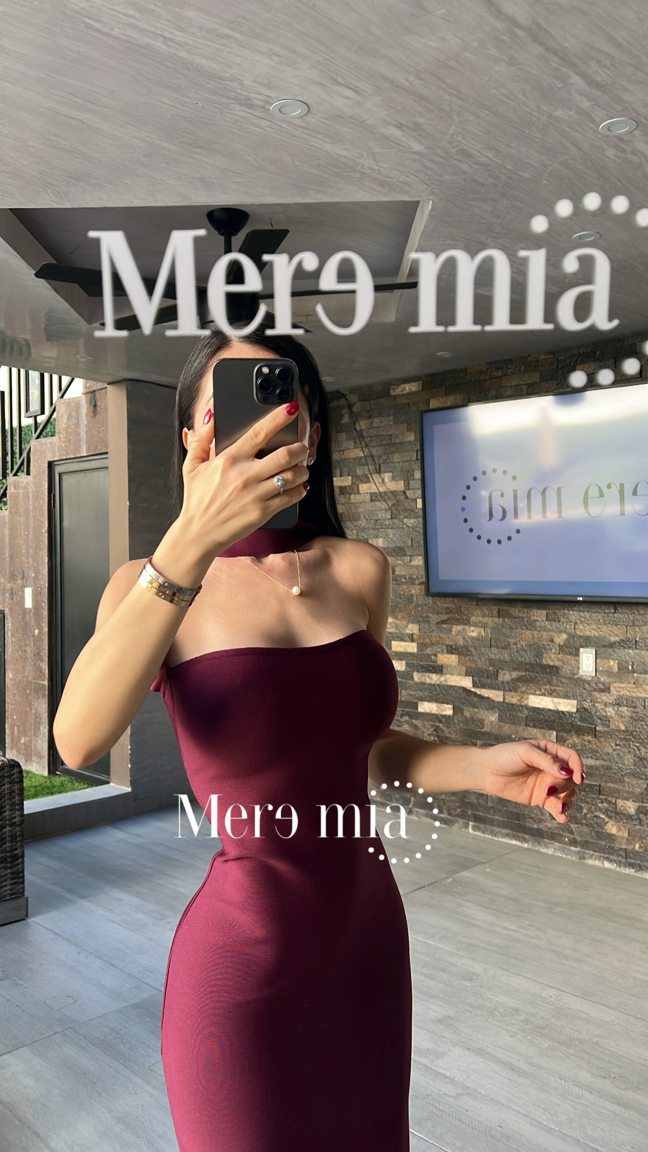 Vestido tinto halter