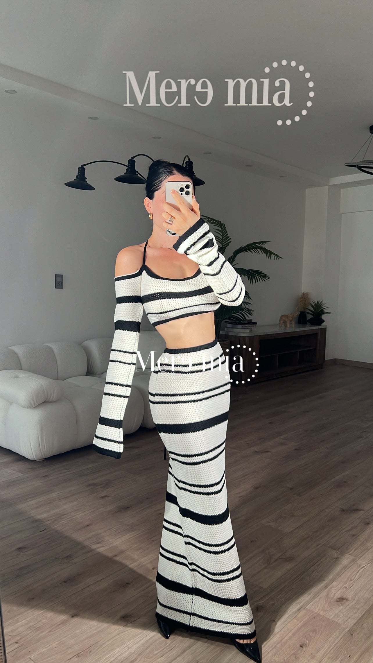 Conjunto rayas blanco