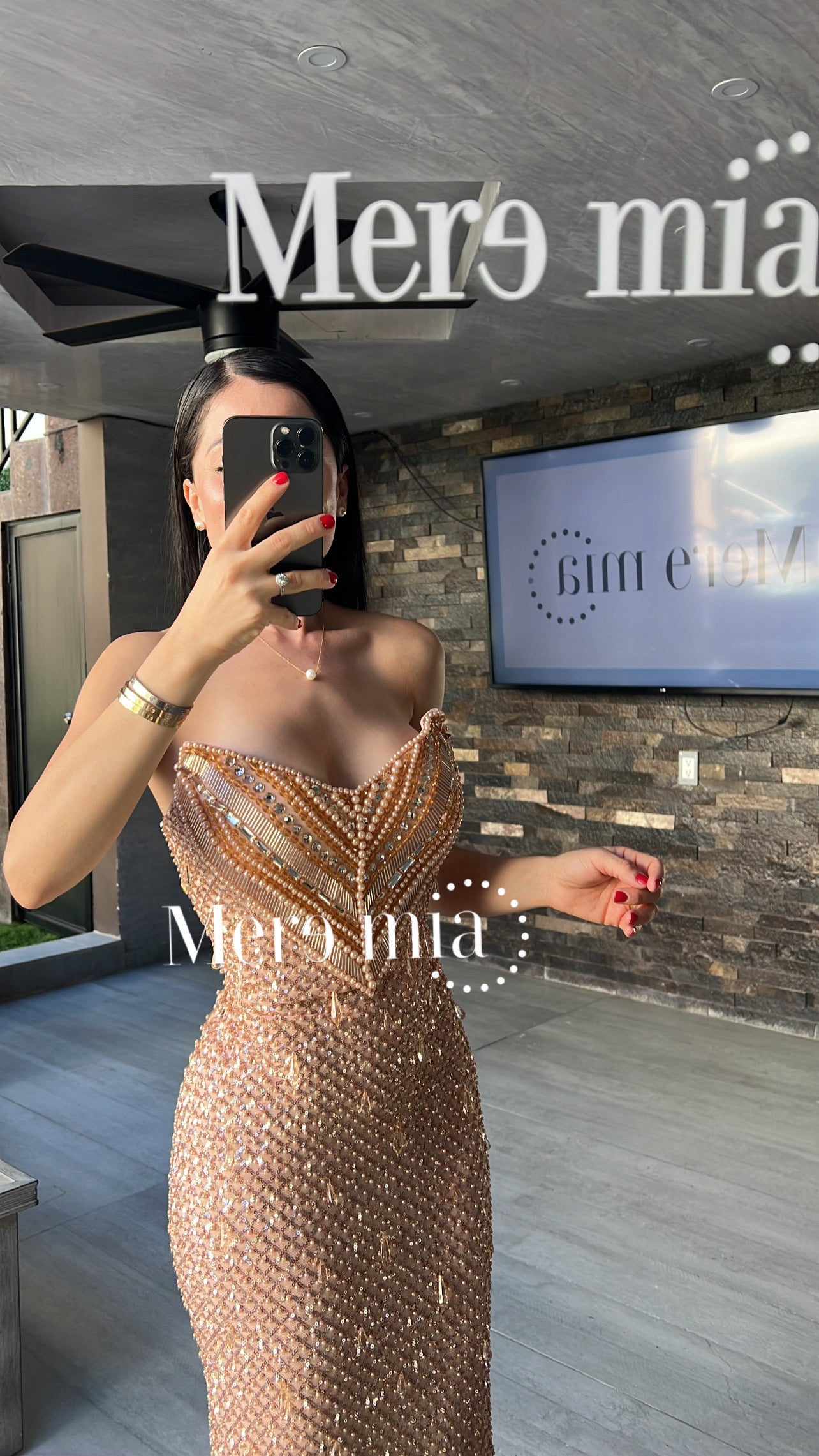 Vestido perlas cob