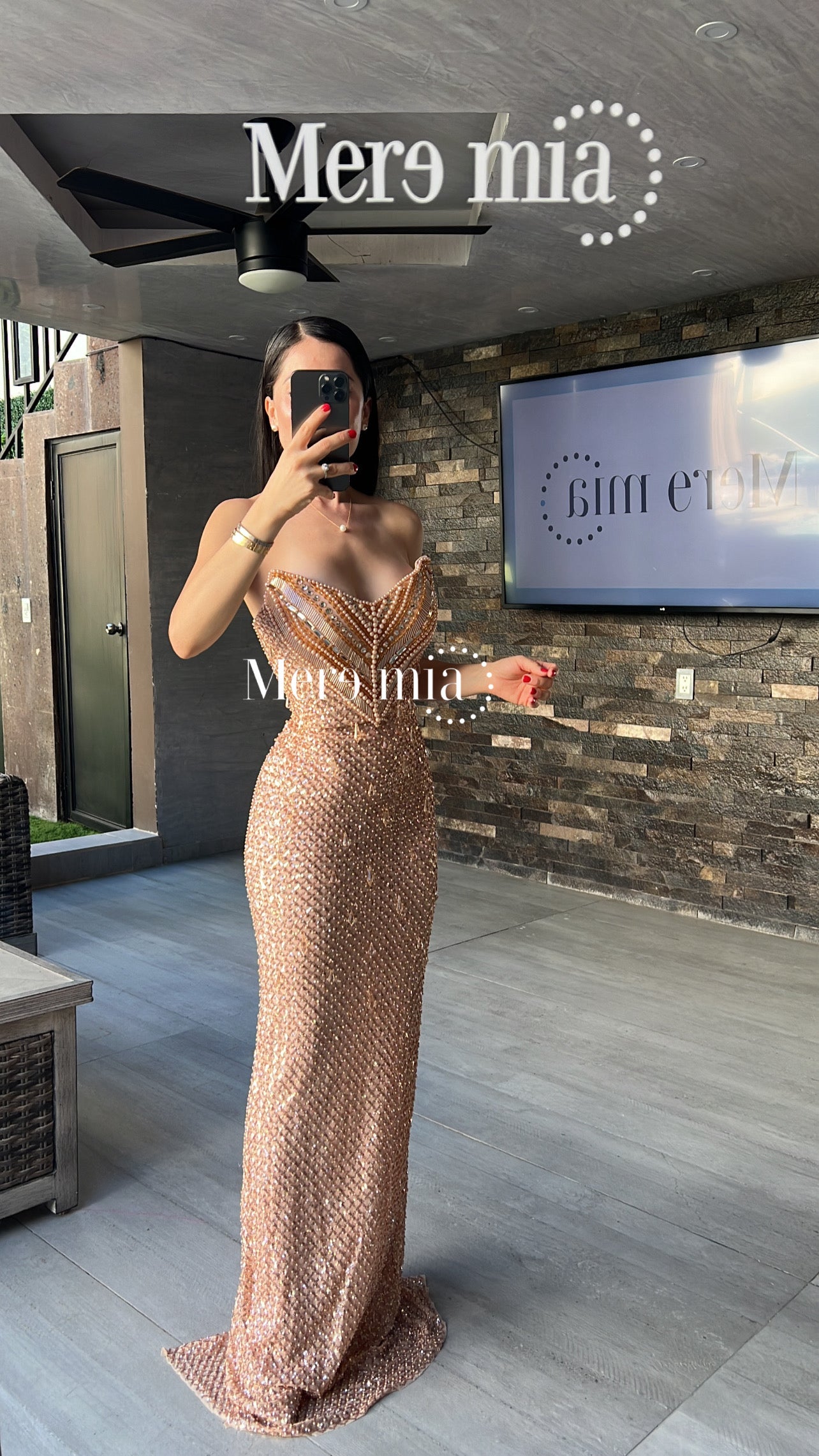 Vestido perlas cob